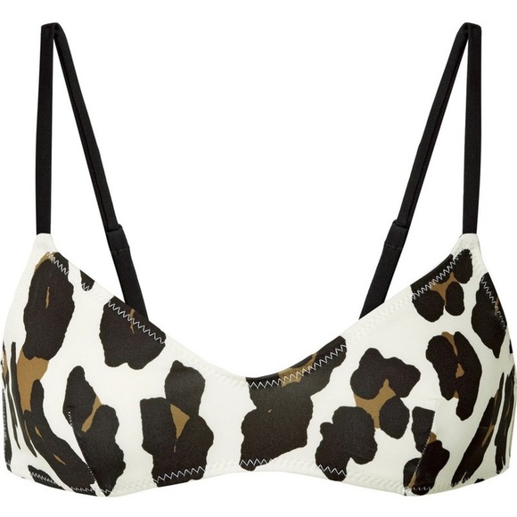 NEW Solid & Striped The Morgan Bikini Top Women's XS Animal Print White MSRP $84 - Picture 4 of 5